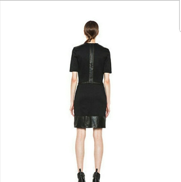 Helmut Lang black dress with leather trim. - Picture 3 of 7